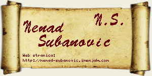 Nenad Subanović vizit kartica